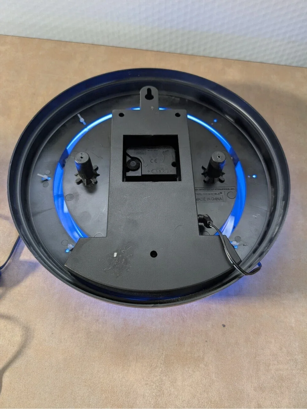Sterling & Noble 11” Blue Neon Electric Wall Clock Modern Retro 90s